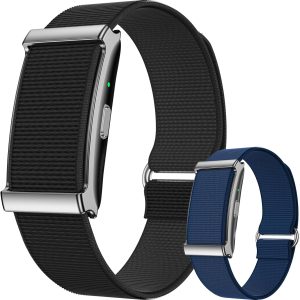 Smart Activity Fitness Tracker, Heart Rate Sleep Monitor, GPS Tracking, 120+ Sport Modes, 30-Day Battery, 2 Bands Black & Blue